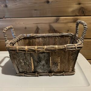 Wood and wicker basket